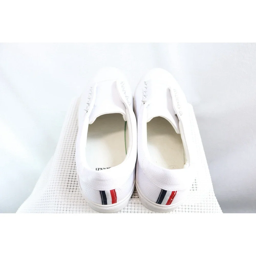 Faranzi Newport-S Mens Sneakers Size 11 White Silver Studs F421455K Casual Shoes
